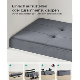 Songmics Sitzhocker Samt 110 x 76 x 110 cm Grau