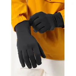Fleecehandschuhe JACK WOLFSKIN "ALLROUNDER GLOVE", Damen, Gr. M, schwarz, Hauptmaterial: 95% Polyester, 5% Elastane; Kontrast: 95% Polyester, 5% Elastane, Handschuhe