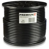 PremiumX Koaxial Kabel 100 m Schwarz