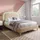 lanki international gmbh Jugendbett Odikalo 90 x 140 cm Samt beige rosa