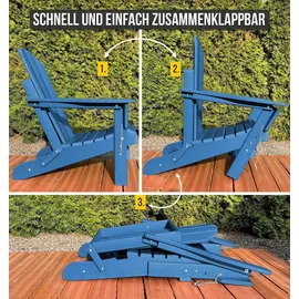 ASPERO Gartenstuhl Adirondack 75 x 75 x 83 cm blau