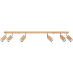 Deckenstrahler BERG 6-flammig Holz Natur GU10
