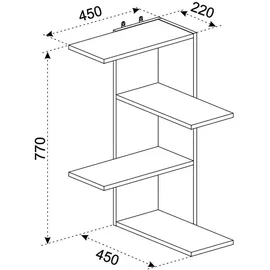 VCM Eckregal Balos 45 x 45 x 77 cm Schwarz