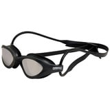 Arena Schwimmbrille arena 365 Goggles mirror silver-dark grey-black, (1-St), Leicht einstellbares doppeltes Kopfband für sicheren Halt schwarz