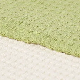 Homescapes GESCHIRRTÜCHER Olive, 2er-Set Waffelpiqué, 100% Baumwolle