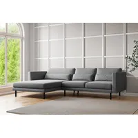 Fun Möbel Ecksofa Designersofa AGADA in Stoff Verita Grau