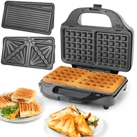 SUPERLEX 3-in-1 Sandwichmaker 900W – Sandwichtoaster, Waffeleisen & Kontaktgrill mit Antihaftbeschichtung, Wechselplatten & Sicherheitsgriff | BPA-frei