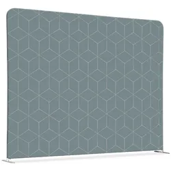 SHOWDOWN Displays Showdown Textil Raumteiler Basic - 200-150 Doppel Hexagon - Grau - Silberner Rahmen