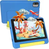 Ainmel Kinder Tablet 7 Zoll, Android Tablet für Kinder, 8GB RAM + 64GB ROM + 128GB erweiterbar, Dual-Kamera, Wi-Fi & Bluetooth, Type-C, Kids Tablet mit stoßfester Schutzhülle, Blau