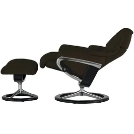 Stressless Relaxsessel Reno Leder 92 x 110 x 80 cm Braun mit Hocker
