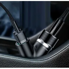 Baseus Y-Typ KFZ-Ladegerät Dual USB Zigarettenanzünder 3,1 A Schwarz