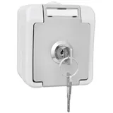 Peranova Schuko-Steckdose abschließbar Hellgrau/Dunkelgrau 1 St.