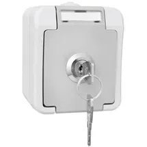 Peranova Schuko-Steckdose abschließbar Hellgrau/Dunkelgrau 1 St.