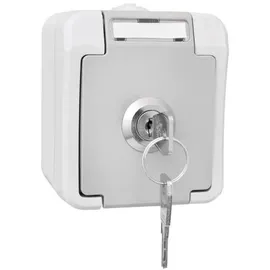 Peranova Schuko-Steckdose abschließbar Hellgrau/Dunkelgrau 1 St.