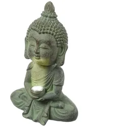 LED Solar Buddha Wackelfigur Gartenfigur Terrasse H: 19cm Lichtsensor