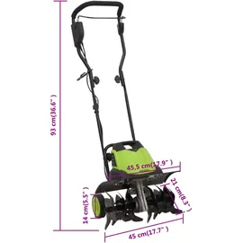 vidaXL Gartenfräse mit 6 Fräsmessern Elektrisch 1500 W