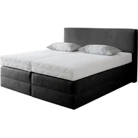 Westfalia Schlafkomfort Boxspringbett, schwarz, B:215cm L:205cm, Microvelours (100% Polyester),