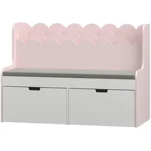 [en.casa] Kindersitzbank mit Regal Vestnes 100 x 45 x 70 cm Holzart: nicht angegeben Farbe: Cotton Candy/Weiß