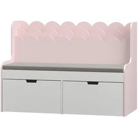 [en.casa] Kindersitzbank mit Regal Vestnes 100 x 45 x 70 cm Holzart: nicht angegeben Farbe: Cotton Candy/Weiß