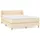 vidaXL Boxspringbett mit Matratze Creme 140x200 cm Stoff