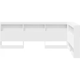 vidaXL Aufbewahrungskopfteil mit Regal Weiß 207,5 x 137,5 x 76,5 cm