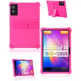 Schutzhülle für Hcjip Tablet, Android 14 Tablet 11 Zoll 2025 Neueste, yystao Kinder Weiche Silikon-Tablet-Hülle kompatibel mit Hcjip Tablet 11 Zoll, verstellbarem Ständer (Rosa)