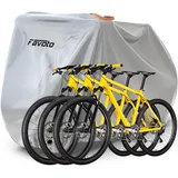 Favoto Fahrradabdeckung Fahrrad Abdeckplane Wasserdicht für 2-3 Fahrräder 210T Oxford-Gewebe Fahrradgarage Fahrrad Plane Schutzhülle Abdeckhaube mit Beutel 200 x 105x 110CM Silber