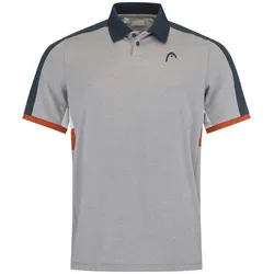 Head Tennis-Padel Polo Tech (atmungsaktiv, schnell trocknend) hellgrau/orange Herren