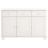 Sideboard OTTO HOME "Mette", weiß, B:120cm H:77cm T:34cm, Massivholz, Sideboards, Sideboard, Kommode mit gefrästen, kugelförmigen Füßen, Breite 120 cm