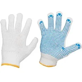 Franz-Mensch Arbeitshandschuhe Structa I, mit PVC-Noppen, weiß-blau, Größe M, 12 Paar