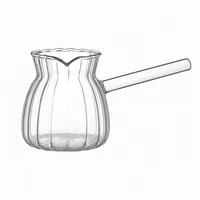 Jungengel Glas Espressokocher 450ml Cezve Kaffeekocher Mokkakanne Türkischer Kaffee