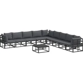vidaXL Garten-Sofa-Set 10-tlg. schwarz