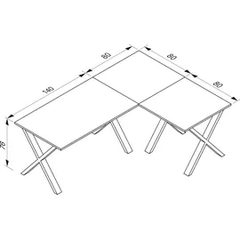 VCM Eckschreibtisch Lona Weiß