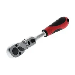 Gelenk-Bitknarre 2K-Griff, Feinverzahnung 72 Zähne, 1/4" - rot