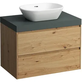 Laufen LANI Waschtischplatte verkehrsgrau inklusive Unterschrank, 1 Ausschnitt mittig, 785x495x580mm, H4055511122671,