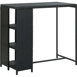 vidaXL Bartisch mit Regal 120 x 60 x 110 cm Schwarz