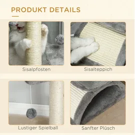 PawHut Kratzbaum klein 40 x 30 x 43 cm hellgrau
