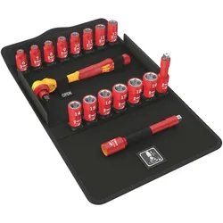 Wera 8100 SB VDE 1 Zyklop Knarrensatz, isoliert, Umschalthebel, 3/8"-Antrieb, metrisch, 17-teilig - 05004970001