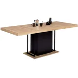 IDMarket - Esstisch, ausziehbar, rechteckig, UGO, 6-10 Personen, Holzoptik, Buche-Optik, Schwarz, 160-200 cm