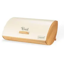 Maestro Feel Maestro Brotkasten MR-1775-IVORY Elfenbein Holz Metall Bambus 25 x 13,3 x 36,5 cm