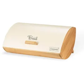 Maestro Feel Maestro Brotkasten MR-1775-IVORY Elfenbein Holz Metall Bambus 25 x 13,3 x 36,5 cm