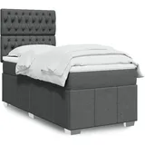vidaXL Boxspringbett 180 x 200 cm Dunkelgrau