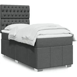 vidaXL Boxspringbett 180 x 200 cm Dunkelgrau