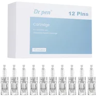 Dr. pen Ultima A10 Cartridges 12 Pins 10 Stück - Für Behandlung von Aknenarben, Vertiefungen, Narben und Dehnungsstreifen - Authentische Dr pen Ultima A10 Patronen (10 Stück, 12 Pins für A10)