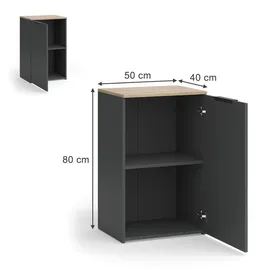 Vicco Kommode Wido 50 x 80 cm Anthrazit/Sonoma