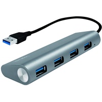 Logilink UA0307 USB 3.0 Hub, für PC/Laptop, 4-Ports Aluminiumgehäuse