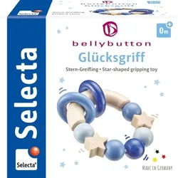 Selecta 64010 - bellybutton, Glücksgriff, Stern-Greifling, Holz, blau, 7,5 cm