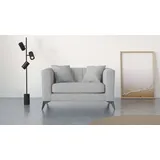 Home Affaire Loveseat HOME AFFAIRE "MATTHEW Loungesessel, Maße B/T/H: 130/86/74 cm", grau (hellgrau), B:130cm H:74cm T:86cm, 100% Polyester, Sessel, incl. Zierkissen, feine Steppung im Rücken, belastbar bis 200kg