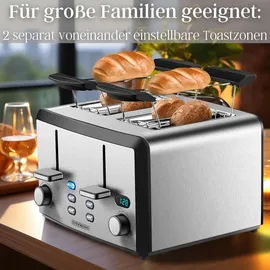 Steinborg SB-2210 XXL 4-fach Toaster 1600 Watt 2x Brötchenaufsatz