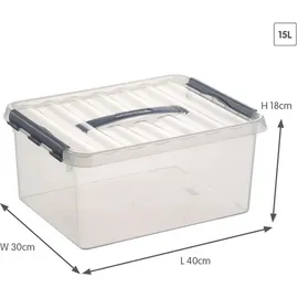 SUNWARE Q-Line Aufbewahrungsbox 40 x 30 x 18 cm 6-tlg. transparent/silber